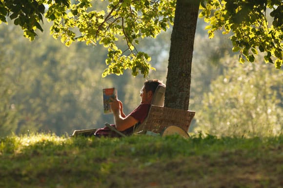 Reading at the foot of a Livradois-Forez tree