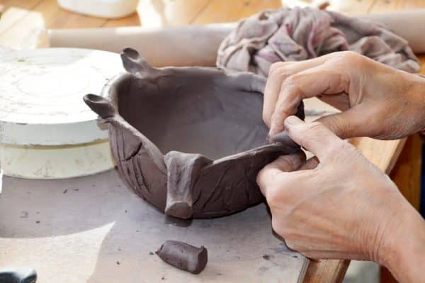 Potters workshop making and discovery of pottery