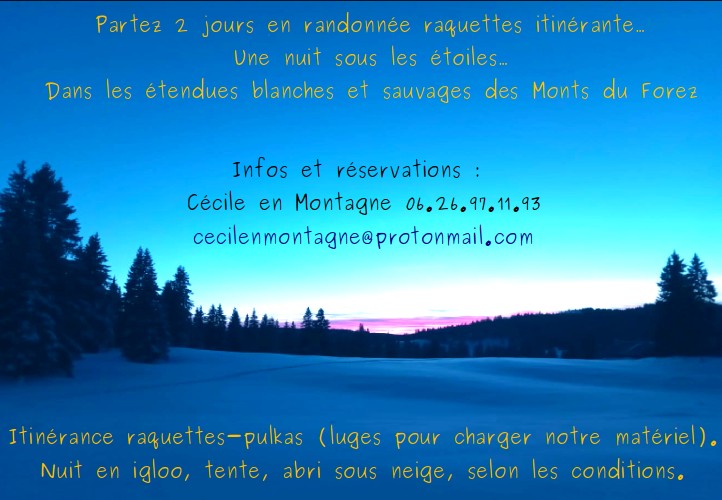 Raquettes-pulkas Monts du Forez